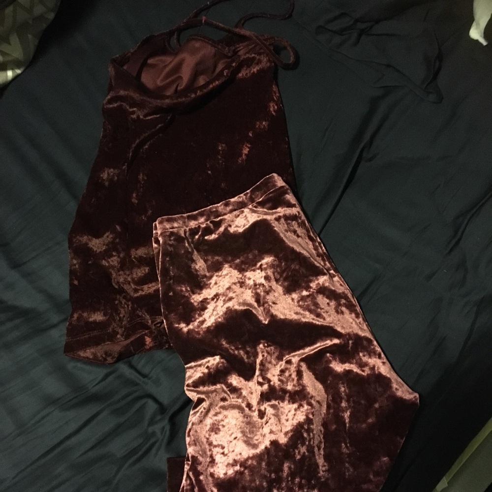 2pc crushed velvet set